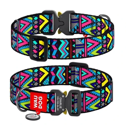 Ошейник для собак WAUDOG Nylon с QR паспортом Инди, XXL (4535-0016)