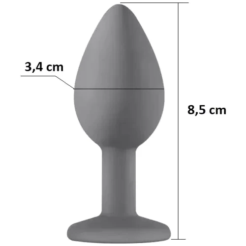 Силиконовая анальная пробка с кристаллом Purple Silicone Topaz ( размер M )
