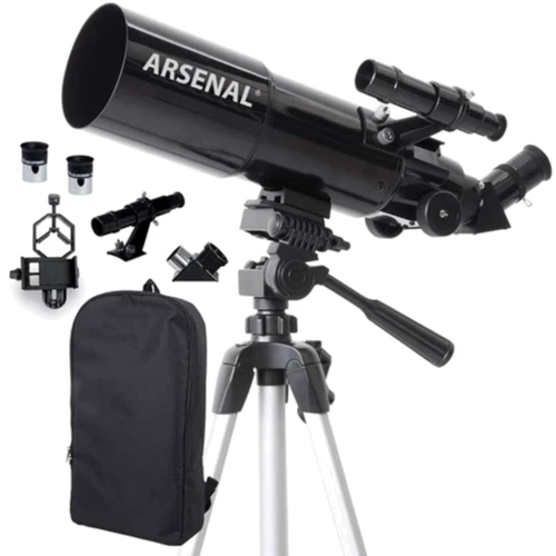 Телескоп Arsenal Travel 80/400 с рюкзаком и адаптером для смартфона рефрактор (22030AR)