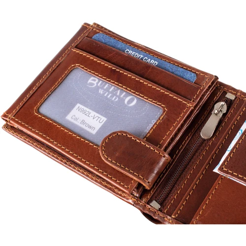 Чоловіче портмоне Buffalo Wild коричневе (DNKN992L-VTU-brown): Матеріал Натуральна шкіра