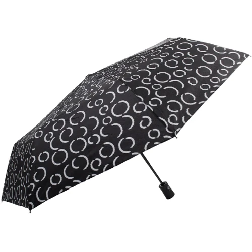 Парасолька жіноча автомат Happy Rain чорний (U46855-9): Фасон Складной