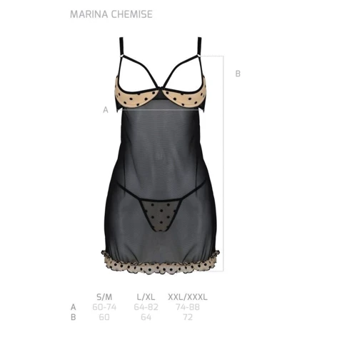 Пеньюар Passion MARINA CHEMISE beige XXL/XXXL