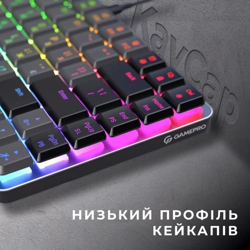 Клавиатура GamePro MK141R Red Switch Low Profile Dark Gray RGB фото 10