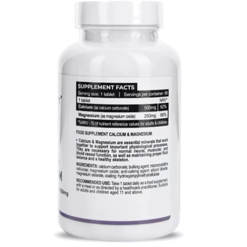 Progress Nutrition Calcium 500 mg & Magnesium 250 mg Кальций 500 мг Магний 250 мг 90 таблеток: Тип Кальций