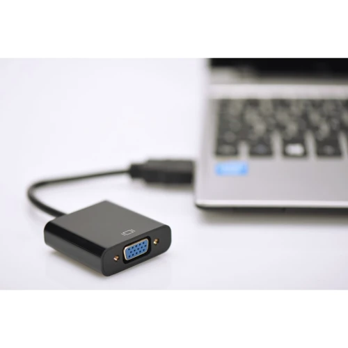 Адаптер Digitus Adapter HDMI to VGA Black (DA-70461): Цвет черный