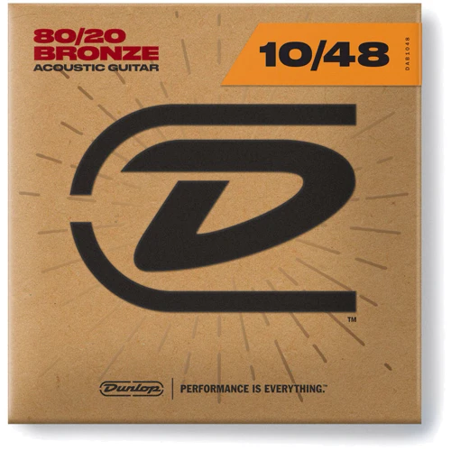 Струна для гитар Струны для акустической гитары DUNLOP DAB1048 80/20 BRONZE ACOUSTIC GUITAR STRINGS (10-48)