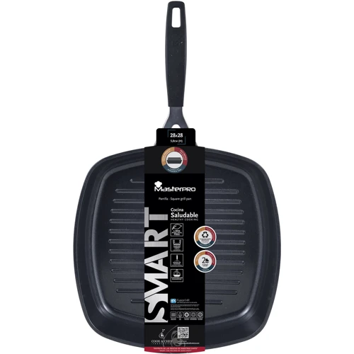 Сковорода гриль MasterРro Smart BGEU-3771 28х28 см (00000025254): Антипригарное покрытие VISION by Whitford