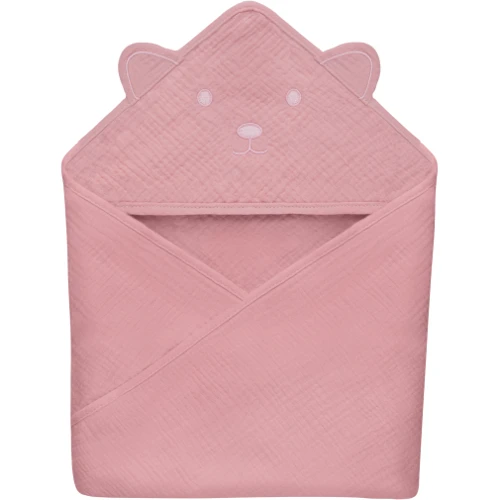 Рушник із капюшоном Lionelo Muslin Hooded Towel Pink Baby (LO-MUSLIN HOODED TOWEL PINK BABY): undefined undefined