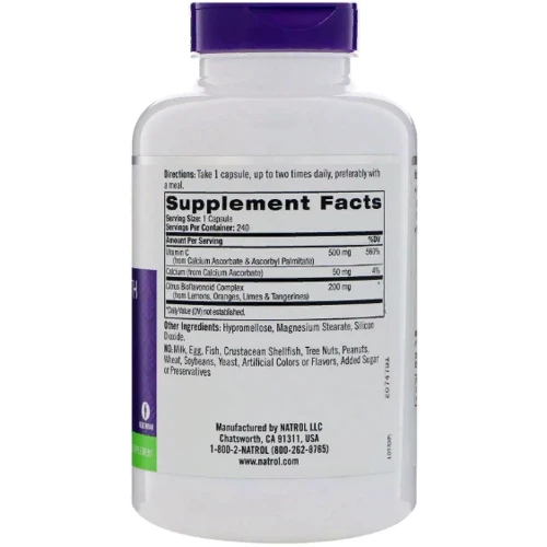 Natrol Easy-C Вітамін С 500 mg 240 капсул: Тип вітамін C