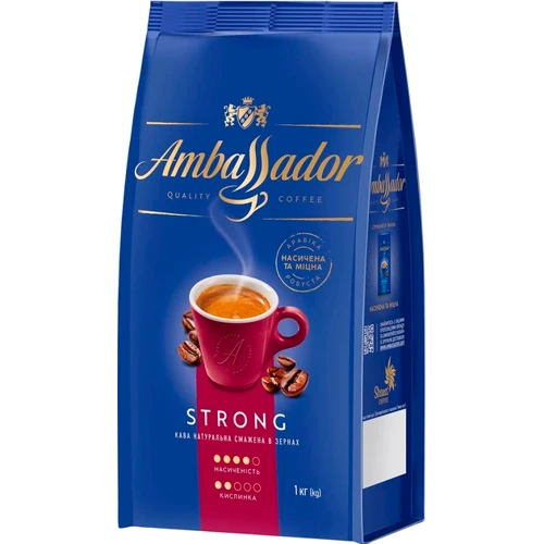 Кава в зернах Ambassador Strong 1 кг (8720254065120)