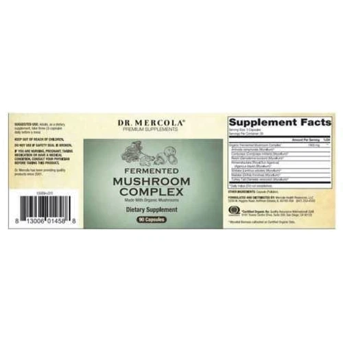 Dr. Mercola Fermented Mushroom Complex 90 Caps Комплекс грибів ферментований: Форма випуску капсули