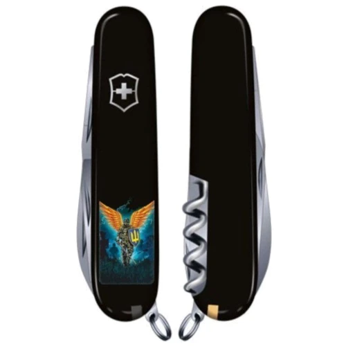 Мультитул Victorinox Huntsman Ukraine 91мм/15 функций/черный/Ангел ВСУ (1.3713.3_T1061u): Тип мини-мультитул