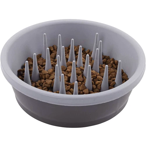 Миска Dexas силиконовая Slow Feeder Dog Bowl для медленного кормления 1.44 л Темно-серый (PW301-432-429)): Объем 1.44 л