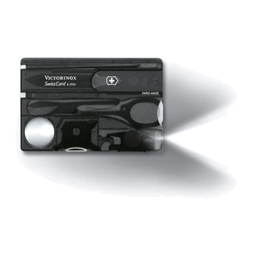 Мультитул Victorinox Swisscard Lite 82x54x4мм / 13предметов / чорний-прозорий (0.7333.T3)
