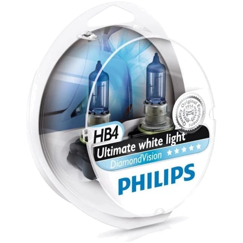 Лампа галогенная Philips HB4 Diamond Vision 2шт/блистер 9006DVS2