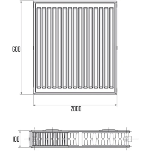 Imas 22-К 600х2000 бок. подкл: Тип радиатора Панельный