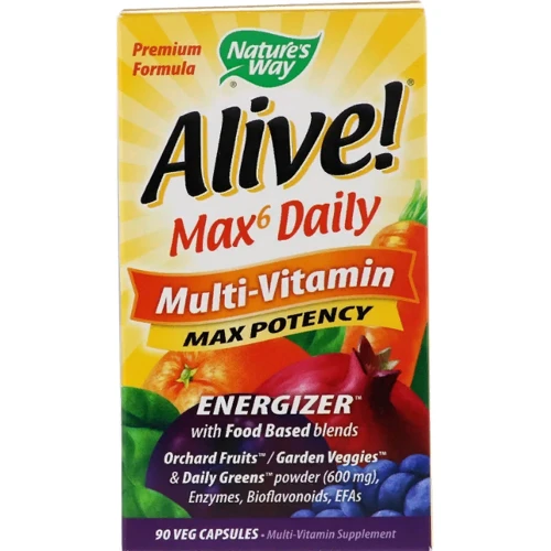 Nature's Way, Alive! Max6 Daily, Multi-Vitamin, 90 Veg Capsules (NWY-15090): Пол Унисекс