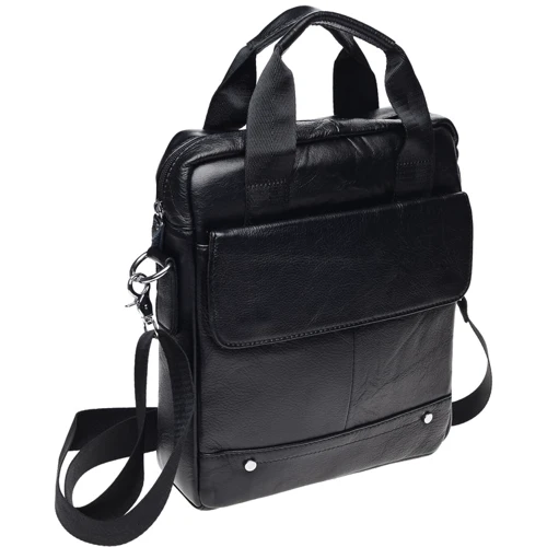 Мужская сумка планшет Borsa Leather черная (K18859-black): Материал Натуральная кожа
