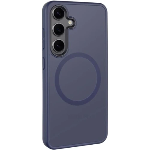 Чехол для телефонов Mobile Case TPU+PC Metal Buttons with MagSafe Colorful Navy Blue for Samsung S926 Galaxy S24 Plus