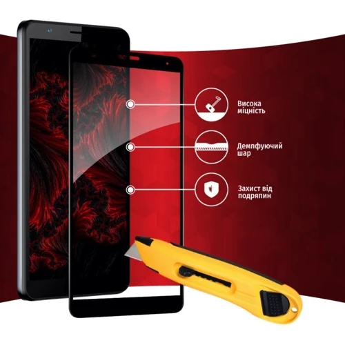 Аксессуар для смартфона Intaleo Tempered Glass Full Glue Black for ZTE Blade A31 Plus: Материал стекло