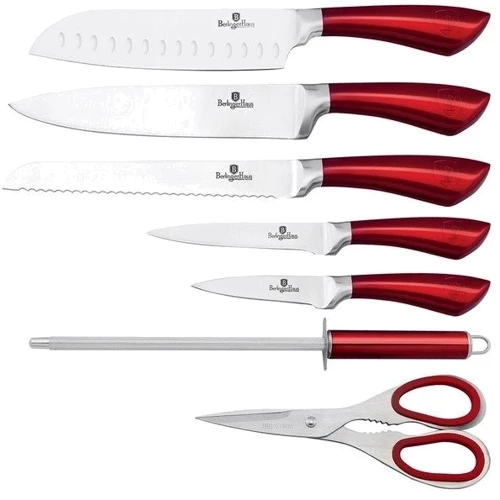 Набор кухонных ножей Berlinger Haus Metallic Line Burgundy Edition 8 предметов (BH 2043): Метериал лезвия Нержавеющая сталь