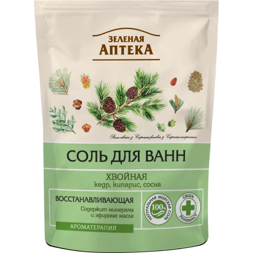 Зеленая Аптека Соль для ванн хвойная дой-пак 500 g