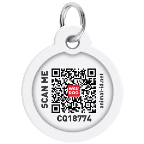 Адресник металевий WAUDOG Smart ID з QR паспортом малюнок Сміливість 30 мм (230-0231): Виробник WAUDOG