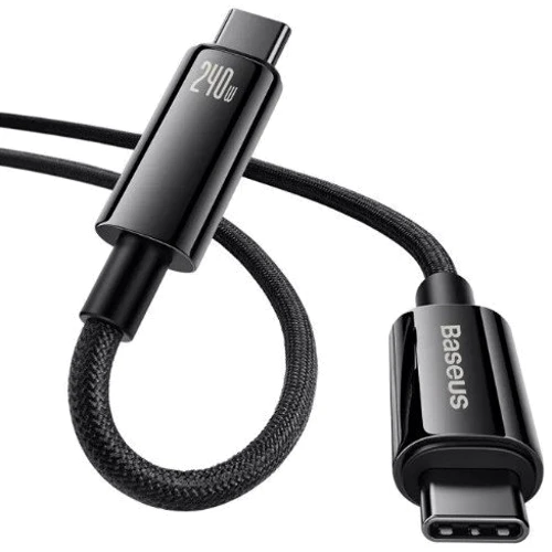 Кабель Baseus Cable USB-C to USB-C Tungsten Gold 240W 1m Black (CAWJ040001): Тип USB-C - USB-C