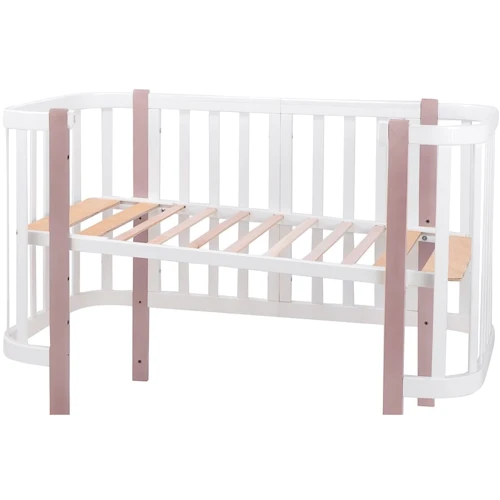 Кровать Babyroom Луна 120x60 набор 80x60 белый / капучино (680870)