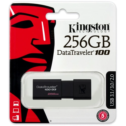 USB-флешка Kingston 256GB DataTraveler 100 G3 USB 3.0 Black (DT100G3/256GB) фото 5