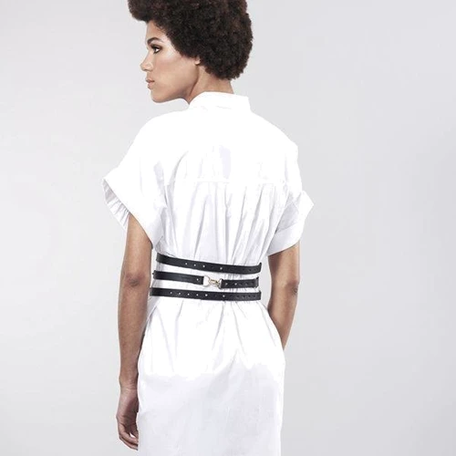 Портупея Bijoux Indiscrets MAZE - Wide Belt and Restraints Black