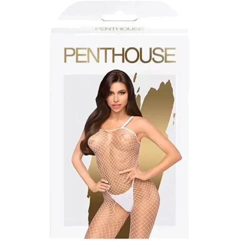 Бодистокинг Penthouse fishnet BODY SEARCH, белый, S-L