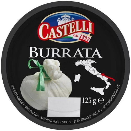 Сыр Burrata Castelli 52,6% (125 г) (WT2759): Вес нетто 125 г