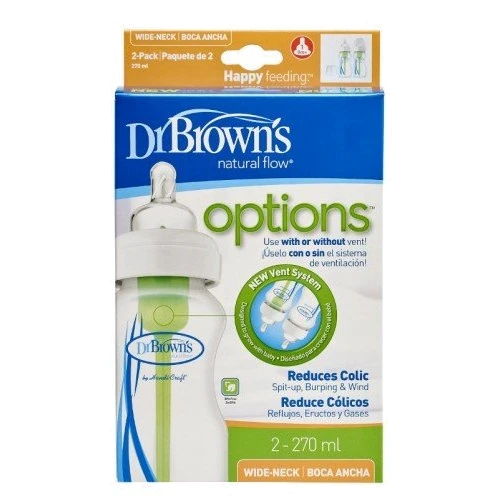 Детская бутылочка для кормления Dr.Brown's с широким горлышком, 270 мл, 2 шт. в упаковке (WB92005-ESX)