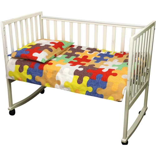 Набор для детской кроватки Руно 60x120 бязь (932.116_Пазли01): Тип постельный комплект