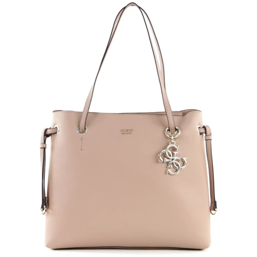 Женская сумка тоут Guess Digital Shopper бежево-розовая (HWVG6853240-DNU)