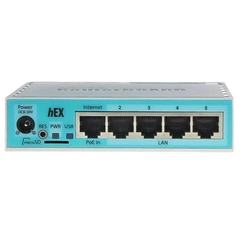 Маршрутизатор Wi-Fi Mikrotik hEX (RB750Gr3): Количество LAN портов 4