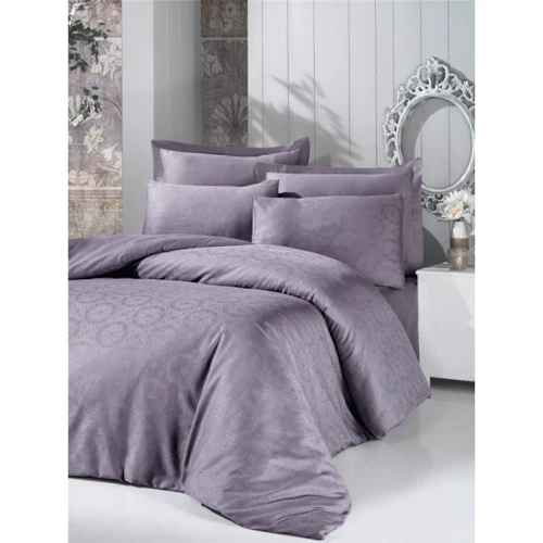 Комплект постельного белья Victoria Deluxe Jacquard Sateen Valeria жаккард-сатин евро серый (48764_2,0)