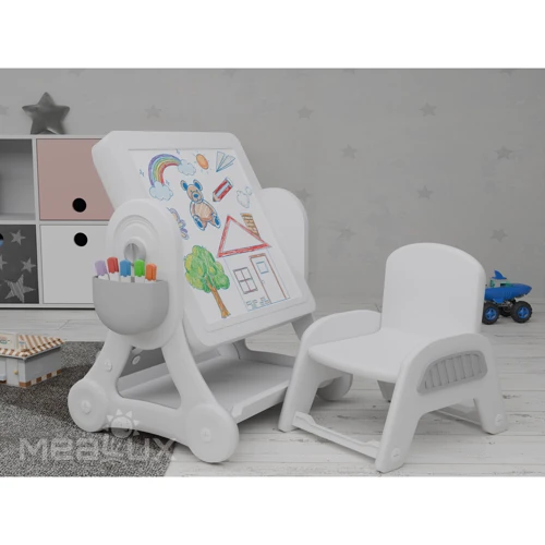 Дитячий комплект Mealux Robin (KD-F051 White / Grey): Матеріал пластик