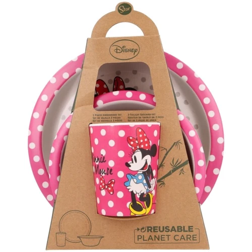 Набор посуды Stor gold Bamboo Set with Rim Minnie Mouse glam dots 3 пр.: Тип Набор