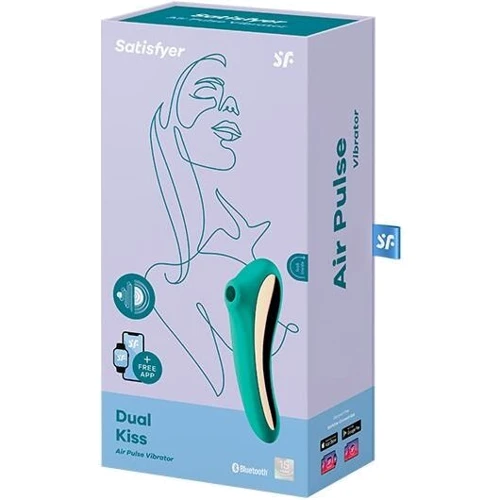 Вакуумный стимулятор с вибрацией Satisfyer Dual Kiss Green