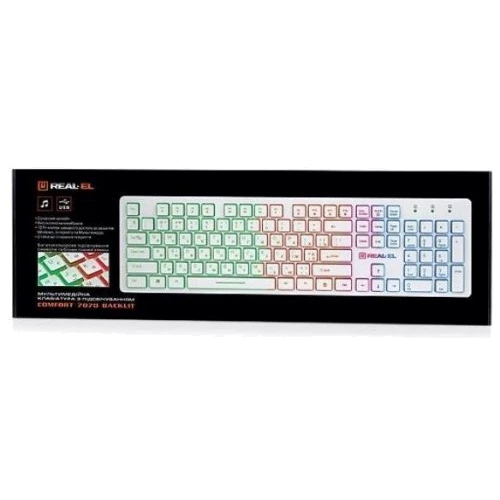 Клавиатура REAL-EL Comfort 7070 White USB (EL123100019): Подключение проводное