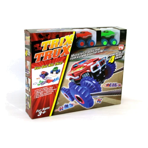 Машинки на батарейках Trix Trux набор 2 машинки с трассой (красный+зеленый) (JLT-AS332RG)