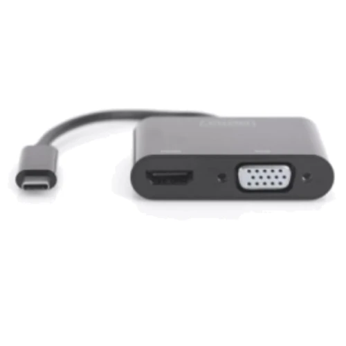 Адаптер Digitus Adapter USB-C до HDMI+VGA Black (DA-70858): Інтерфейс підключення USB-C