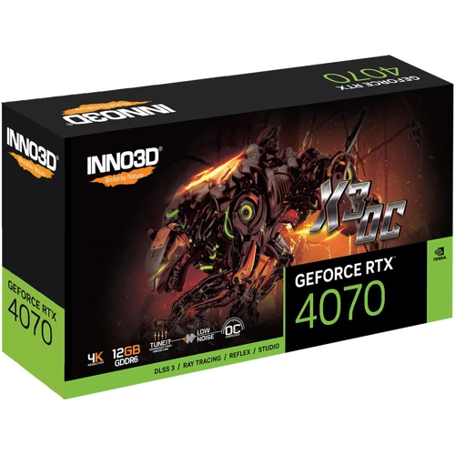 Видеокарта INNO3D GEFORCE RTX 4070 GDDR6 X3 OC (N40703-12D6X-179052L): Тип памяти GDDR6X