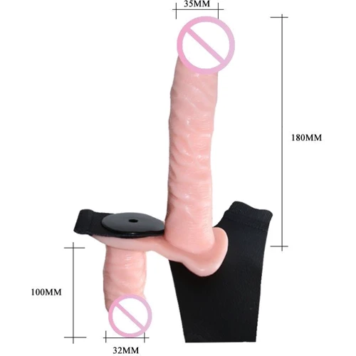 Страпон с вибрацией Ultra Passionate Harness Doble Heads Flesh
