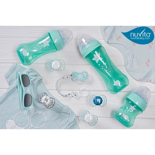 Пустышка Nuvita Air55 Cool симметричная с колпачком 0m+ BOY голубой (NV7065NG): Материал силикон