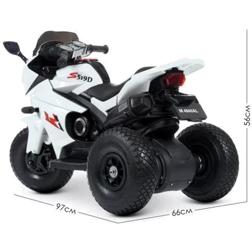Дитячий електромотоцикл 3 колісний Bambi Racer білий (M 4840AL-1): Матеріал корпусу пластик