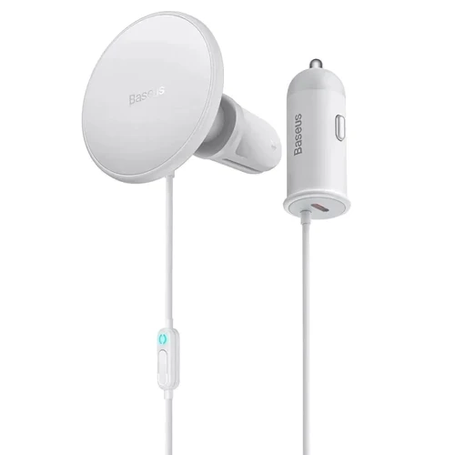 Держатель Baseus Car Holder Air Vent CW01 15+25W White for iPhone 16 I 15 I 14 I 13 I 12 series: Совместимость универсальный, Для смартфона, Apple Watch, Apple