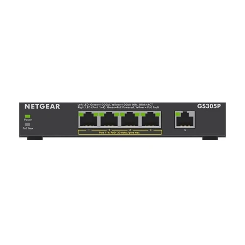 Сетевой коммутатор Netgear GS305Pv2 (GS305P-200PES)